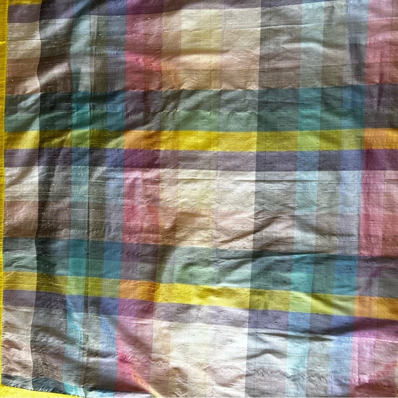 Stunning Thai Pastel Rainbow Raw Silk Tablecloth LNC - Picture 5 of 9